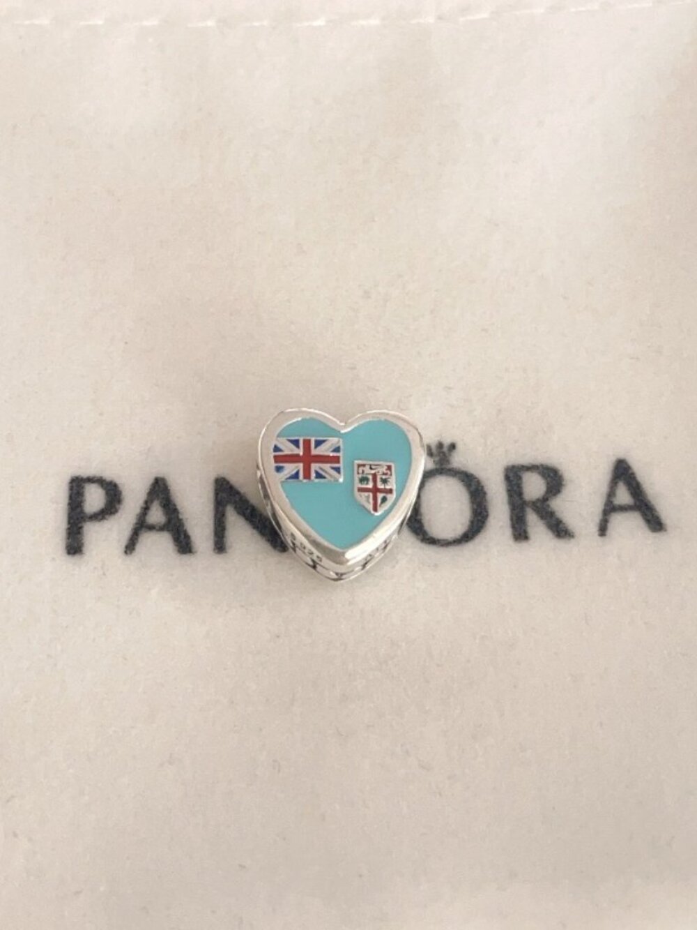 Pandora Fiji Flag Heart Charm